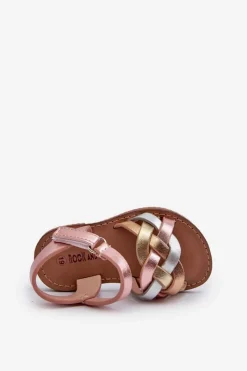 New Boto Sandałki Dziecięce Zapinane Na Rzep Z Przeplatającymi Się Paseczkami Multikolor Dianttha Wielokolorowy