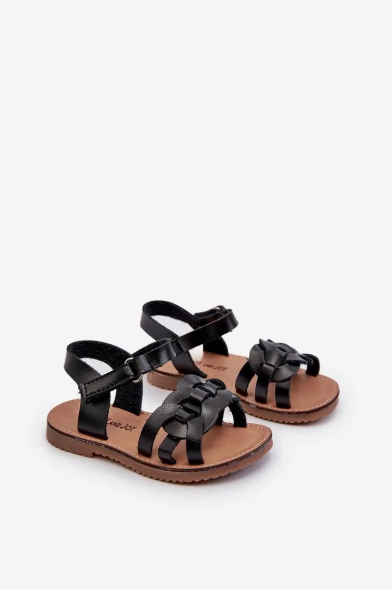 Dziewczęce>Boto Sandałki Dziecięce Zapinane Na Rzep Czarne Venikoria