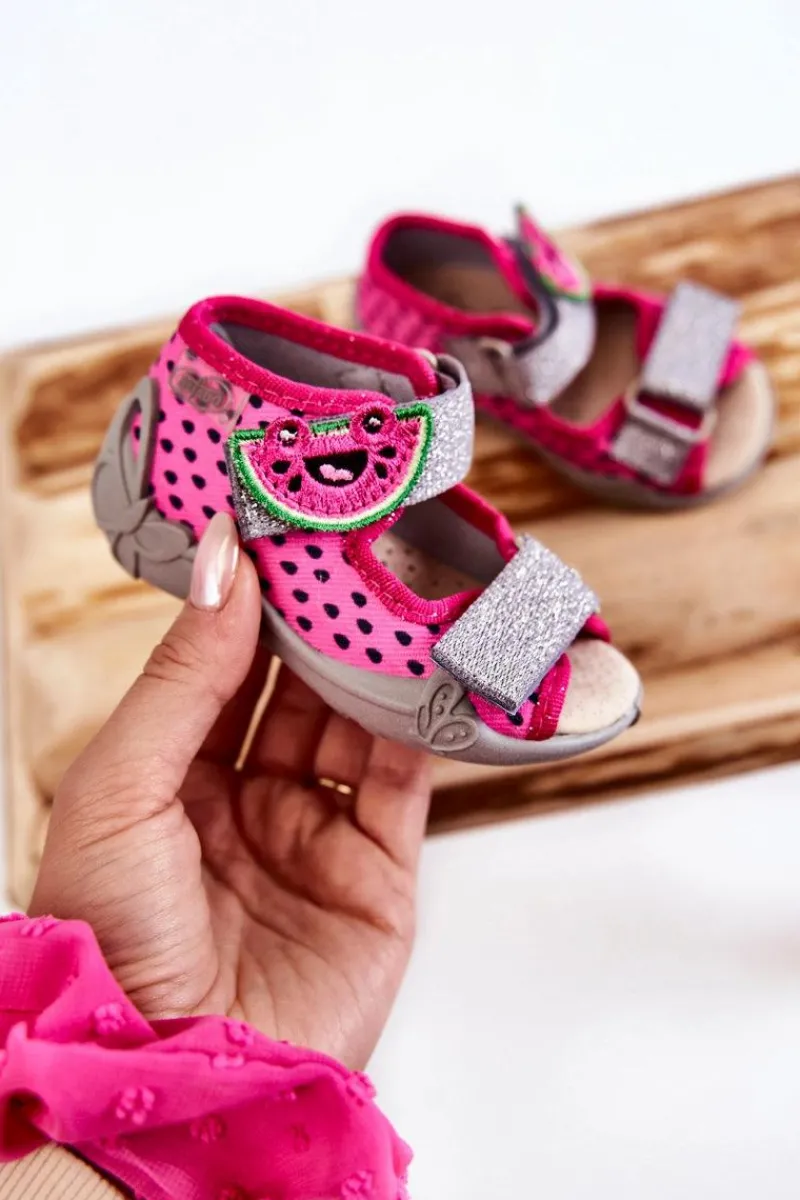 Dziewczęce|Dziewczęce>BEFADO Sandałki Na Rzep Arbuz 342P045 Różowe