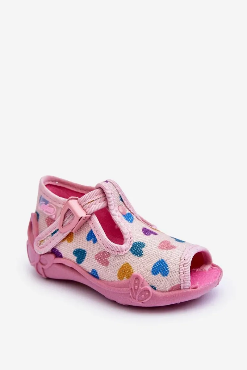 Hot BEFADO Sandałki Papcie Serduszka 213P140 Różowe