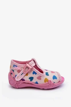 Hot BEFADO Sandałki Papcie Serduszka 213P140 Różowe