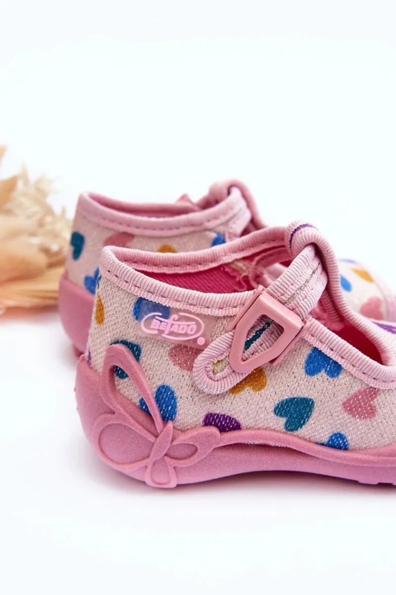 Hot BEFADO Sandałki Papcie Serduszka 213P140 Różowe