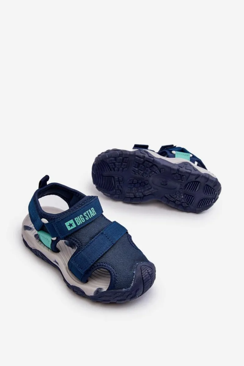 Hot Sandały Chłopięce Na Rzepy Big Star NN374232 Granatowe Dzieci Chłopięce