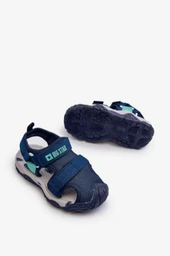 Online Sandały Chłopięce Na Rzepy Big Star NN374236 Granatowe Dzieci Chłopięce