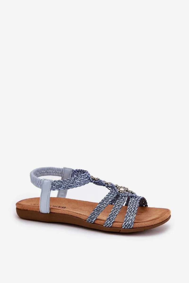Sandały Płaskie>Artiker Sandały Damski Płaskie Z Plecionymi Paskami 56C1325 e Niebieski