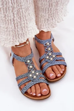 Sandały Płaskie><noscript><img width=