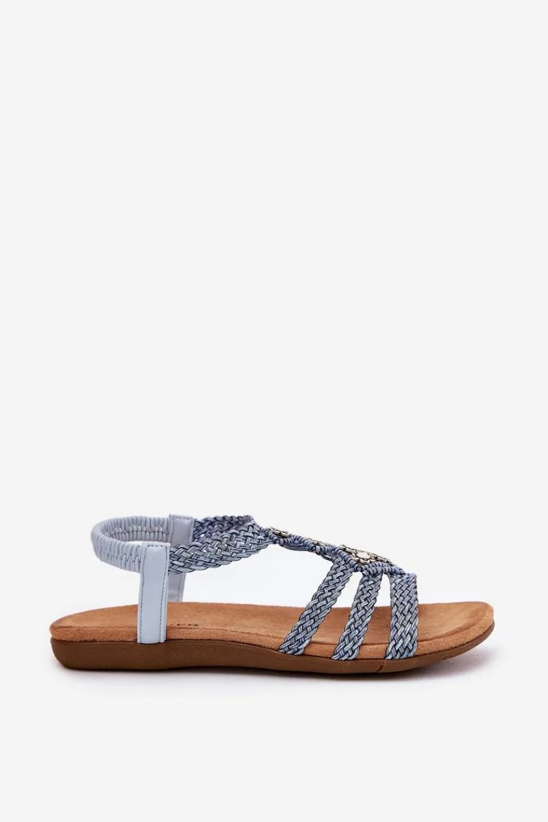 Sandały Płaskie>Artiker Sandały Damski Płaskie Z Plecionymi Paskami 56C1325 e Niebieski
