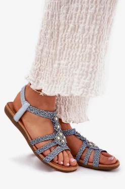 Sandały Płaskie><noscript><img width=