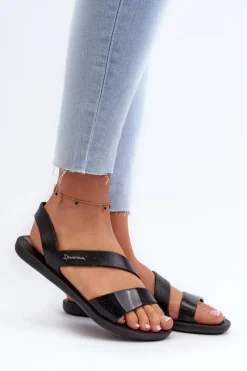 Best Sandały Damskie 82429 Vibe Sandal Fem Czarne Damskie Sandały Gumowe|Sandały Płaskie