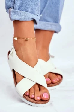 Online Sandały Damskie Big Star Białe FF274623 Damskie Sandały Big Star|Sandały Płaskie