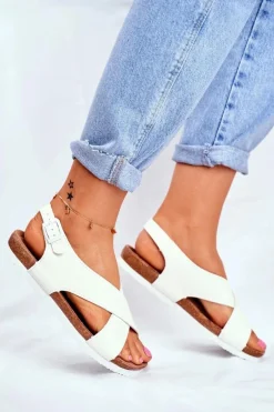 Online Sandały Damskie Big Star Białe FF274623 Damskie Sandały Big Star|Sandały Płaskie