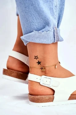 Online Sandały Damskie Big Star Białe FF274623 Damskie Sandały Big Star|Sandały Płaskie