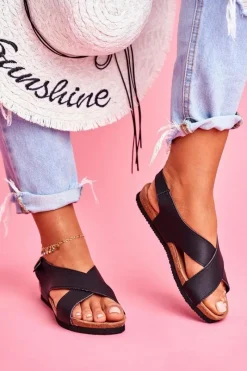 Sale Big Star Shoes Sandały Damskie Big Star Czarne FF274621