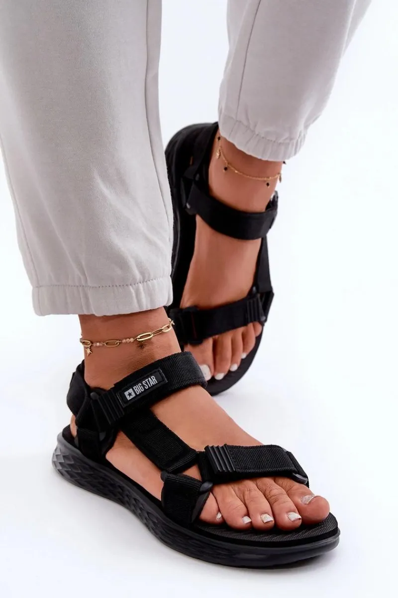 New Big Star Shoes Sandały Damskie Big Star FF274A600 Czarne Czarny