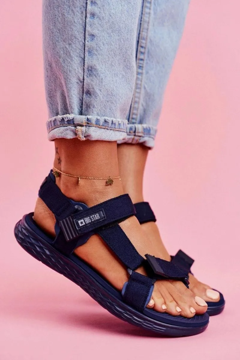 Sale Big Star Shoes Sandały Damskie Big Star FF274A601 Granatowe