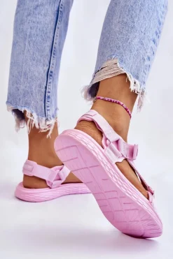 Sandały Płaskie|Sandały Big Star></noscript>Big Star Shoes Sandały Damskie Big Star LL274A100 Różowe Różowy