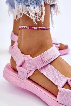 Sandały Płaskie|Sandały Big Star></noscript>Big Star Shoes Sandały Damskie Big Star LL274A100 Różowe Różowy