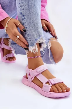 Sandały Płaskie|Sandały Big Star></noscript>Big Star Shoes Sandały Damskie Big Star LL274A100 Różowe Różowy