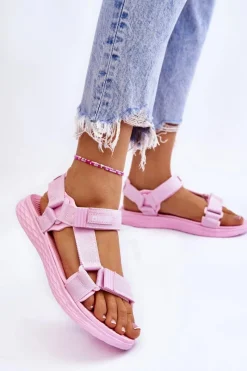 Sandały Płaskie|Sandały Big Star></noscript>Big Star Shoes Sandały Damskie Big Star LL274A100 Różowe Różowy