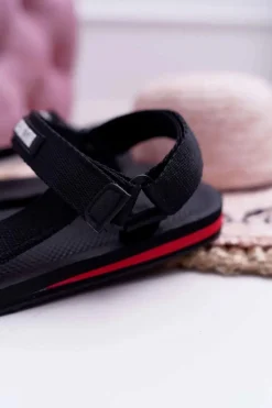 New Big Star Shoes Sandały Damskie Big Star Na Rzepy Czarne DD274A282