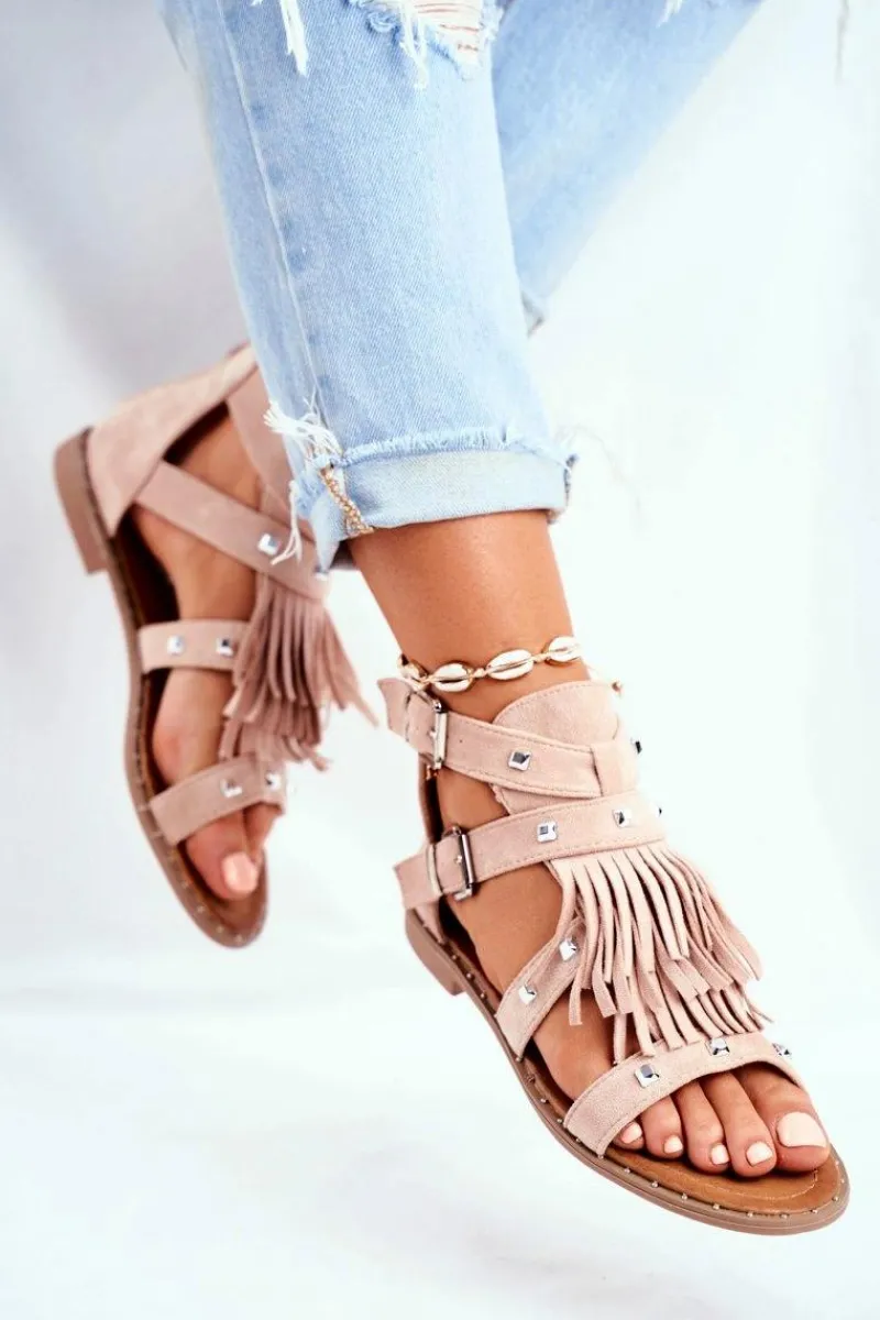 Sandały Płaskie>Boto Sandały Damskie Boho Nude Balms