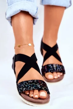 Hot Evento Sandały Damskie Eleganckie Czarne Morrin