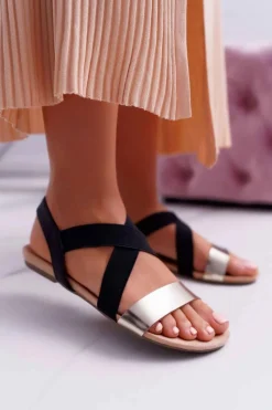 Hot Boto Sandały Damskie Eleganckie Złote Carme