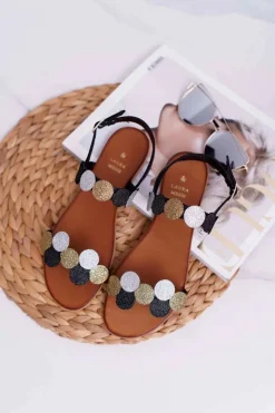 Online Laura Messi Sandały Damskie Eleganckie Czarne 1948