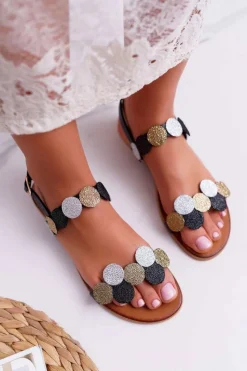 Online Laura Messi Sandały Damskie Eleganckie Czarne 1948