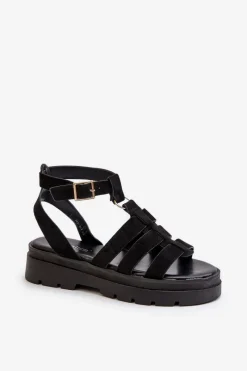 Sandały Płaskie><noscript><img width=