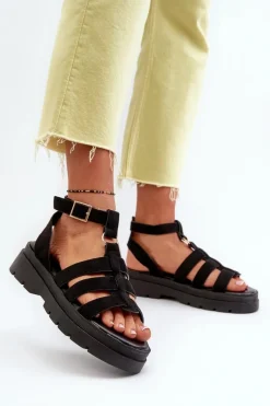 Sandały Płaskie><noscript><img width=