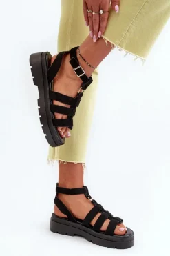 Sandały Płaskie><noscript><img width=