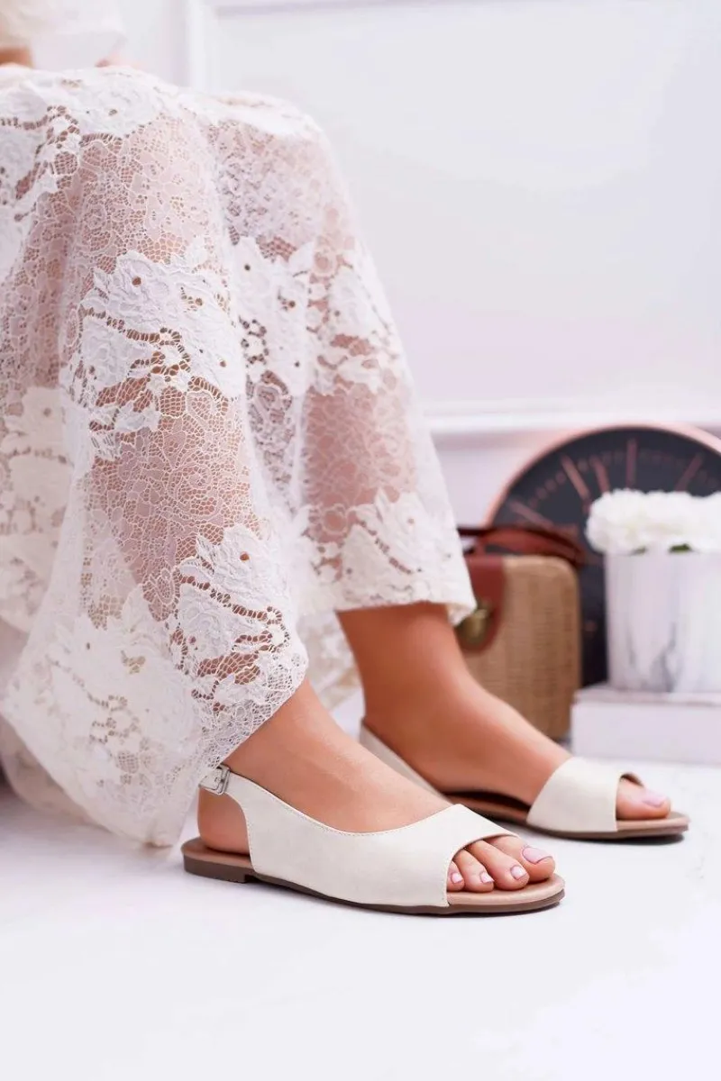 Sandały Płaskie>Boto Sandały Damskie Jasno Złote Prius