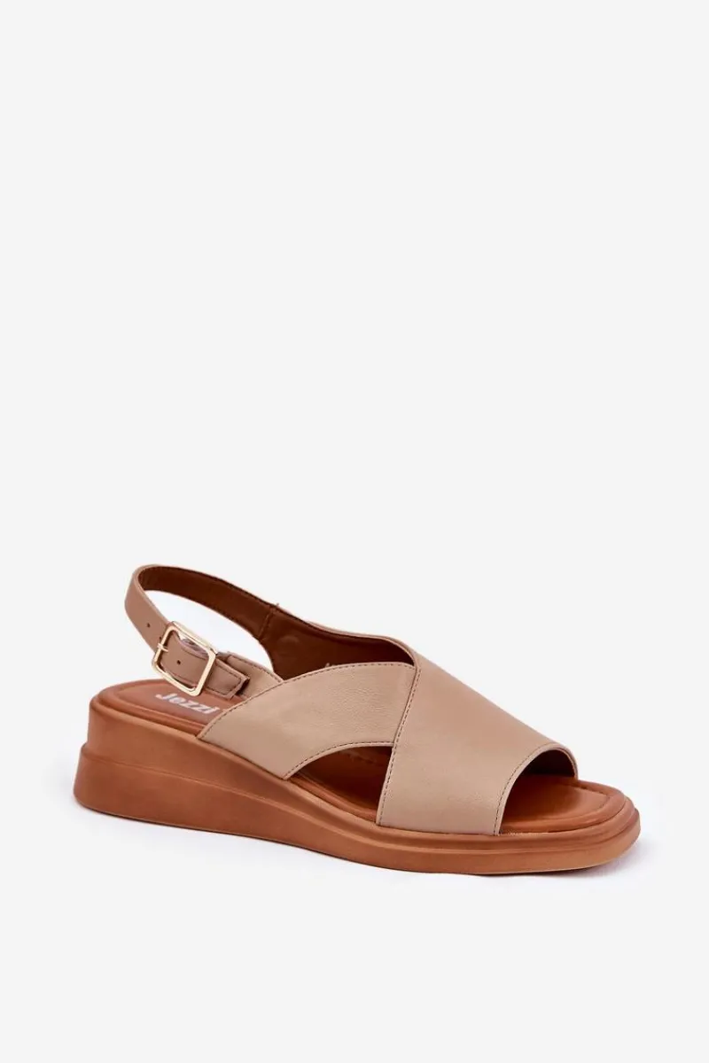 Sandały Na Koturnie>Boto Sandały Damskie Na Koturnie Z Eko Skóry Beżowe Quilara Beżowy