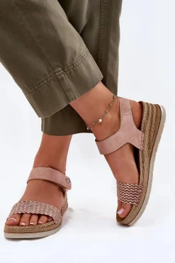 Sandały Na Koturnie>INBLU Sandały Damskie Na Koturnie RV000014 Różowe