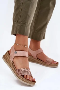 Sandały Na Koturnie>INBLU Sandały Damskie Na Koturnie RV000014 Różowe