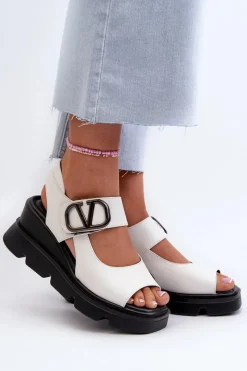 Sandały Na Koturnie>Buty damskie Vinceza Sandały Damskie Na Koturnie I Platformie Z Eko Skóry Vinceza 58292 Białe Biały