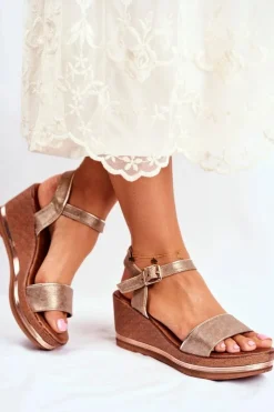 Evento Sandały Damskie Na Koturnie Beżowe Monroe