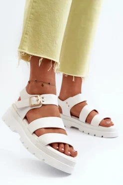 Sandały Płaskie><noscript><img width=