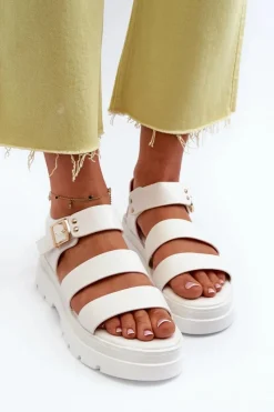 Sandały Płaskie><noscript><img width=