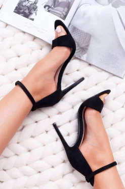 Best Sandały Damskie Na Obcasie Czarne Filem Damskie Sandały Na Obcasie