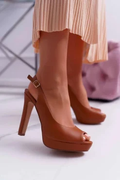 Discount Boto Sandały Damskie Na Obcasie Platformie Camel Lorajn