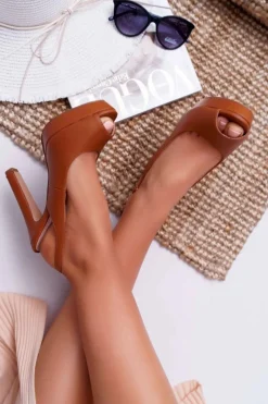 Discount Boto Sandały Damskie Na Obcasie Platformie Camel Lorajn