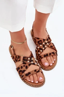 Sandały Płaskie><noscript><img width=