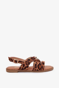 Sandały Płaskie><noscript><img width=