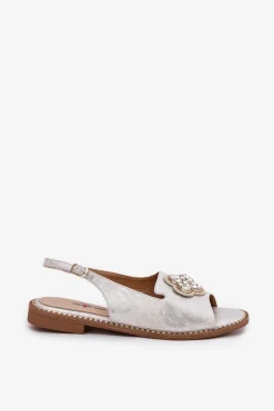 Sandały Płaskie><noscript><img width=