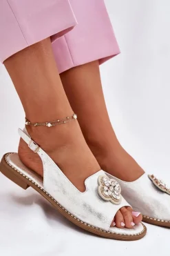 Sandały Płaskie><noscript><img width=