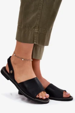 Sandały Płaskie><noscript><img width=