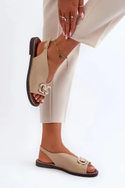 Sandały Płaskie><noscript><img width=