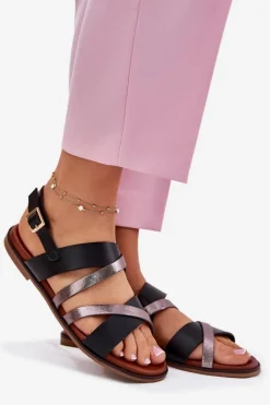 Sandały Płaskie><noscript><img width=